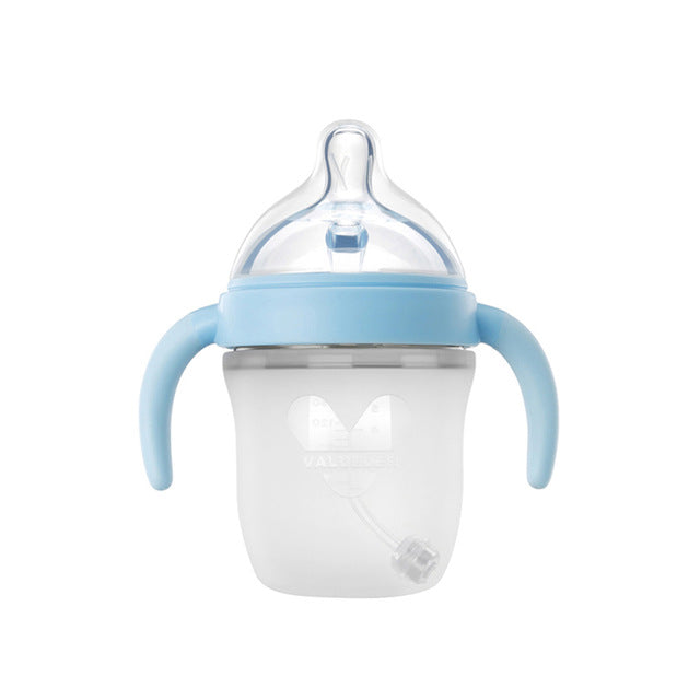 VALUEDER Baby Wide- Neck Pink and Blue Soft Silicone Feeding Bottle with New Designed Natural Nipple