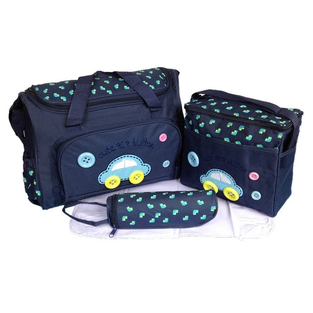 4 Pieces/Set Fashion Infant Baby Nappy Bag, Mommy Maternity Bags Large Capacity Baby Bag Stroller Hobos Desinger Nursing Bag