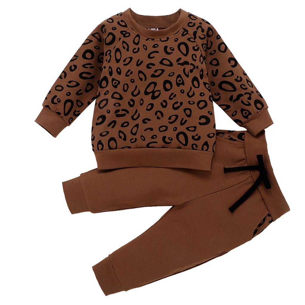 Leopard Print Long Sleeve Loose T and Pants