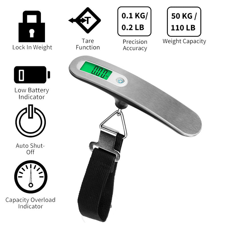 Stainless Steel Electronic Hand Luggage Scale Portable Digital Luggage Scale 50kg