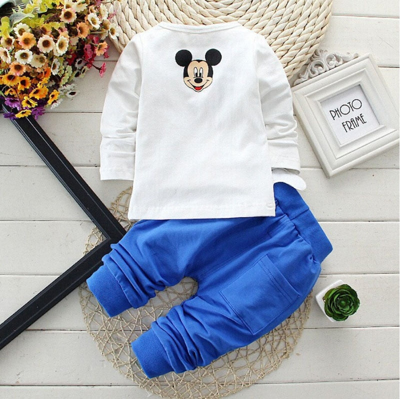 Cartoon Leisure Long Sleeved T-shirts + Pants