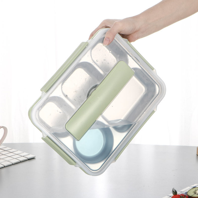 304 Stainless Steel Insulated Lunch Box Office Worker Divided Lunch Box Student Canteen Plate Adult Japanese Lunch Box
