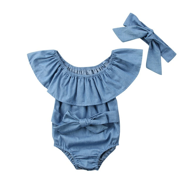 Baby Girls Front Bowknot Bodysuit