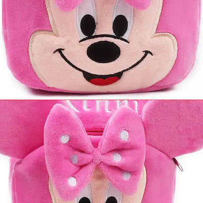 Cartoon Shoulder Bag Pink Plush Backpack / Schoolbag