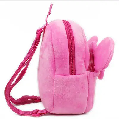 Cartoon Shoulder Bag Pink Plush Backpack / Schoolbag