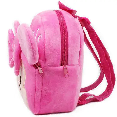 Cartoon Shoulder Bag Pink Plush Backpack / Schoolbag