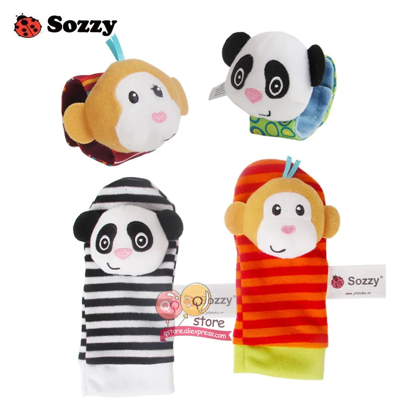 Sozzy Baby Rattles Soft Plush Toys 4 piece