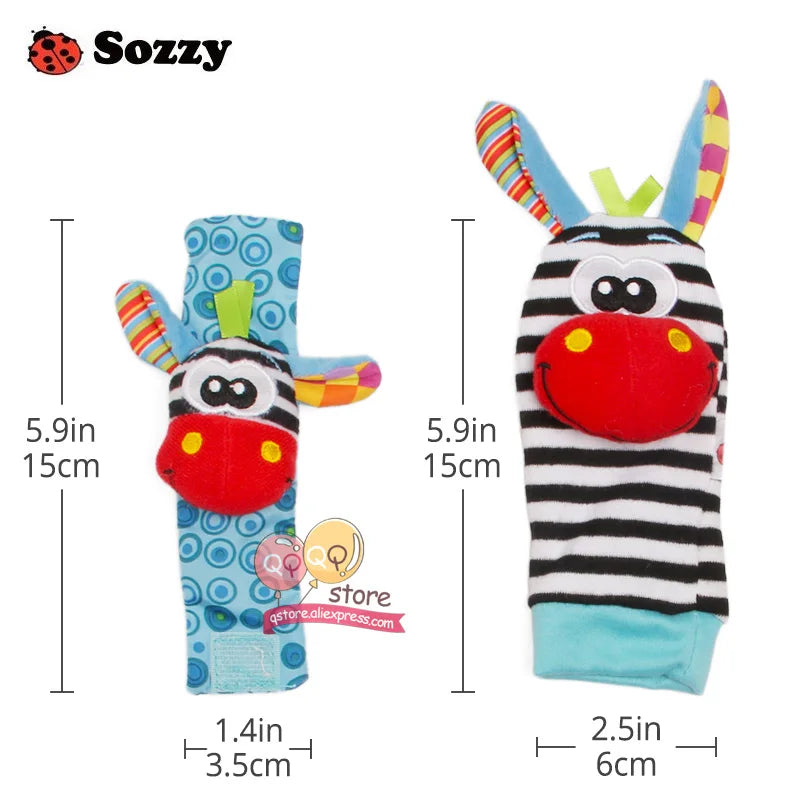 Sozzy Baby Rattles Soft Plush Toys 4 piece