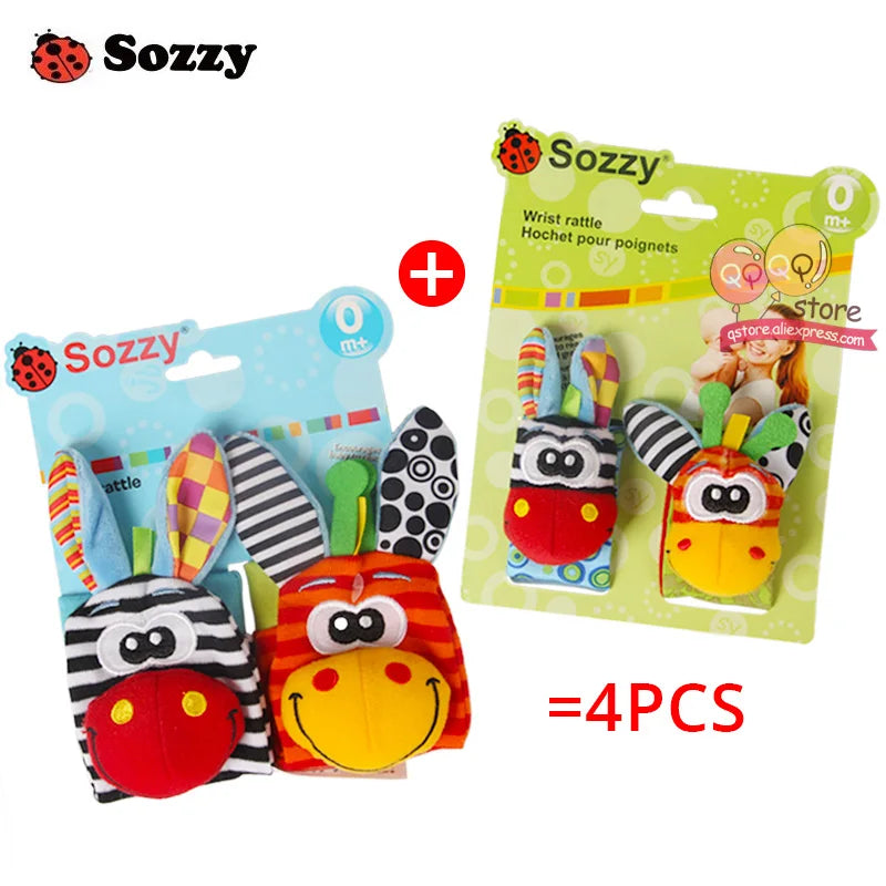 Sozzy Baby Rattles Soft Plush Toys 4 piece