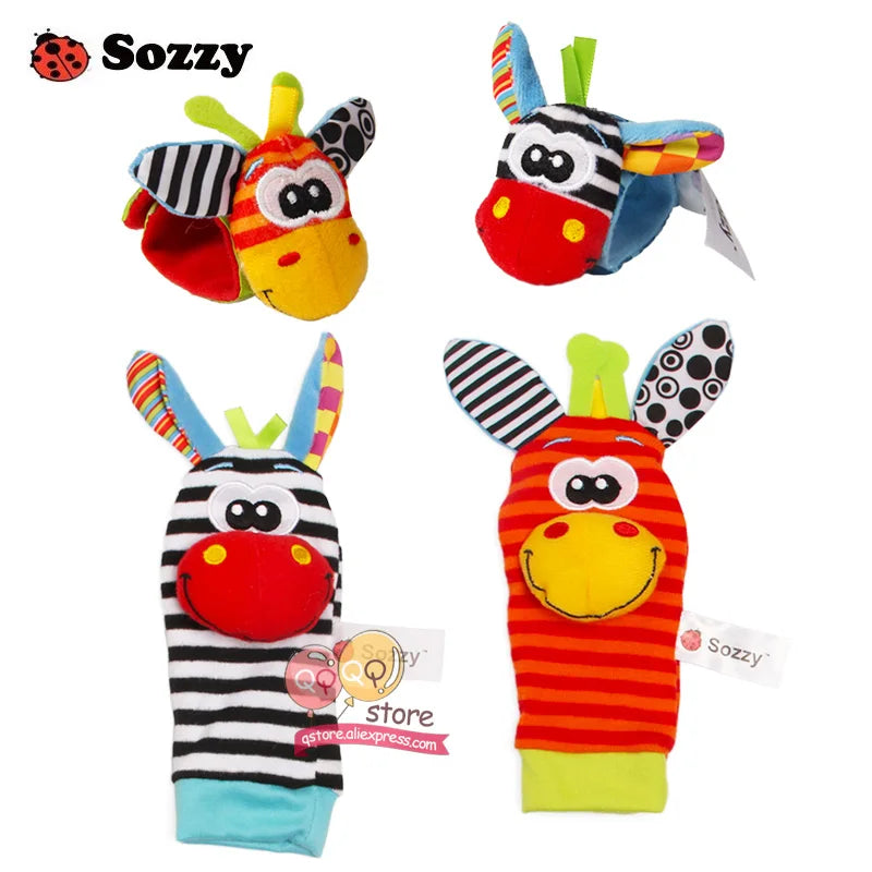 Sozzy Baby Rattles Soft Plush Toys 4 piece